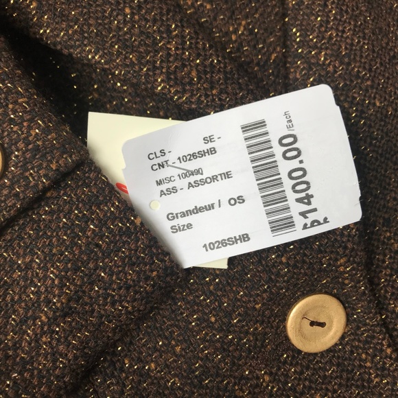 ALLUMETTE A.C PARIS;  Shimmer Season Brown Blazer Jacket Coat with Gold Buttons - Picture 8 of 8